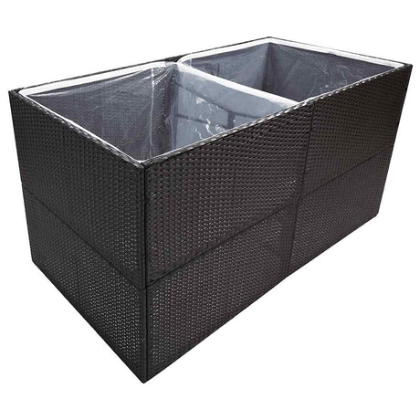 Vidaxl Planning Box 157x80x80 cm Poly Rattan Black
