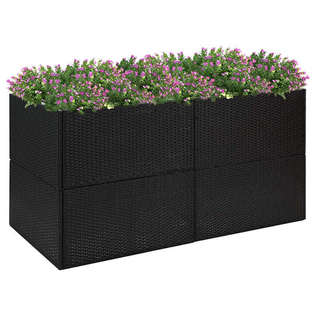 Vidaxl Planning Box 157x80x80 cm Poly Rattan Black