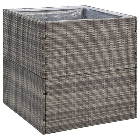 VidaXL plantekasse 80x80x80 cm polyrattangrå