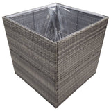 VidaXL plantekasse 80x80x80 cm polyrattangrå