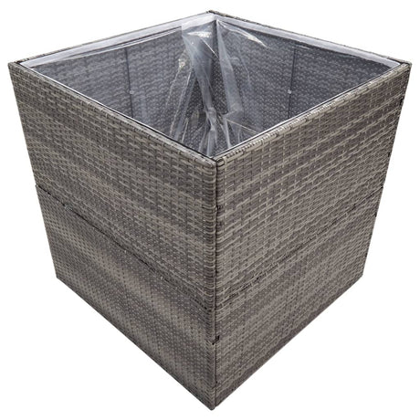 VidaXL plantekasse 80x80x80 cm polyrattangrå