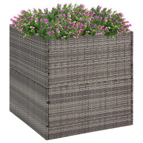 VidaXL plantekasse 80x80x80 cm polyrattangrå
