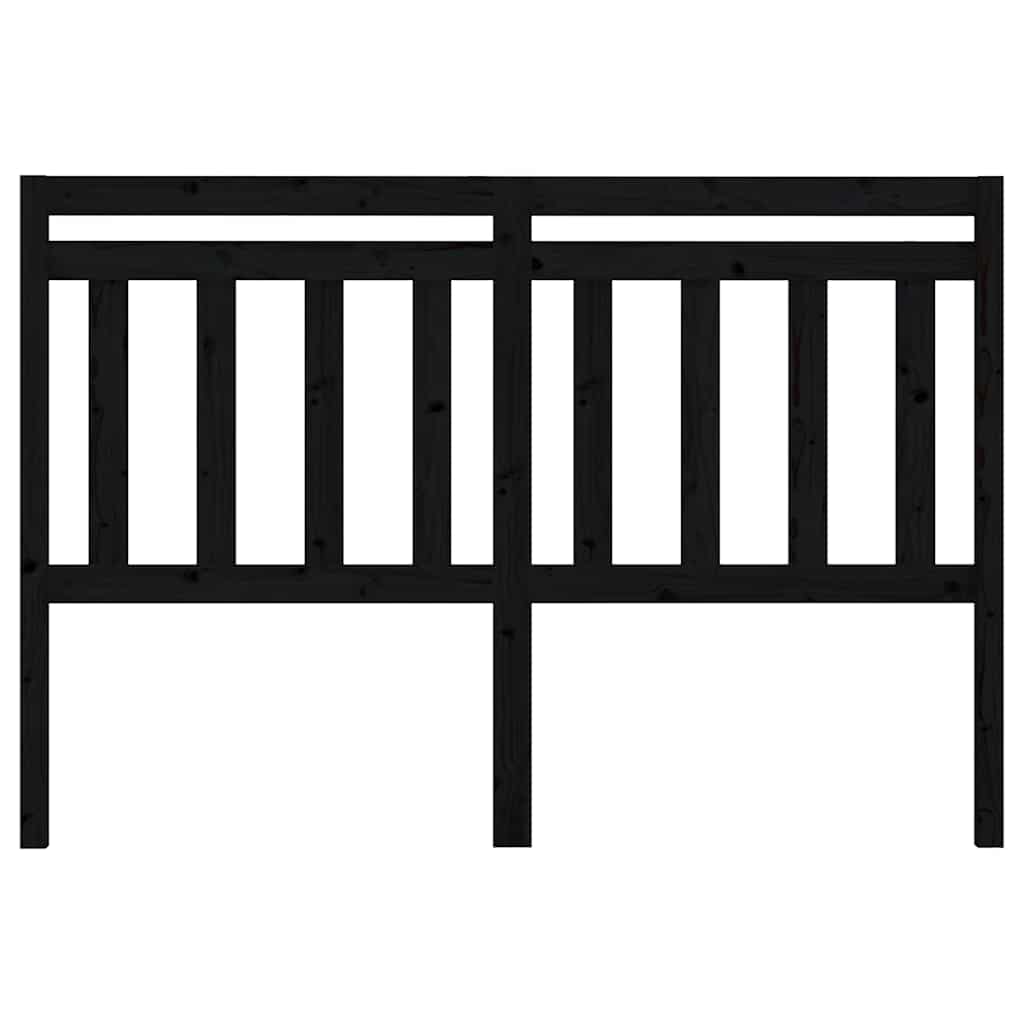Vidaxl hoofdbord 156x4x100 cm massief grenenhout zwart