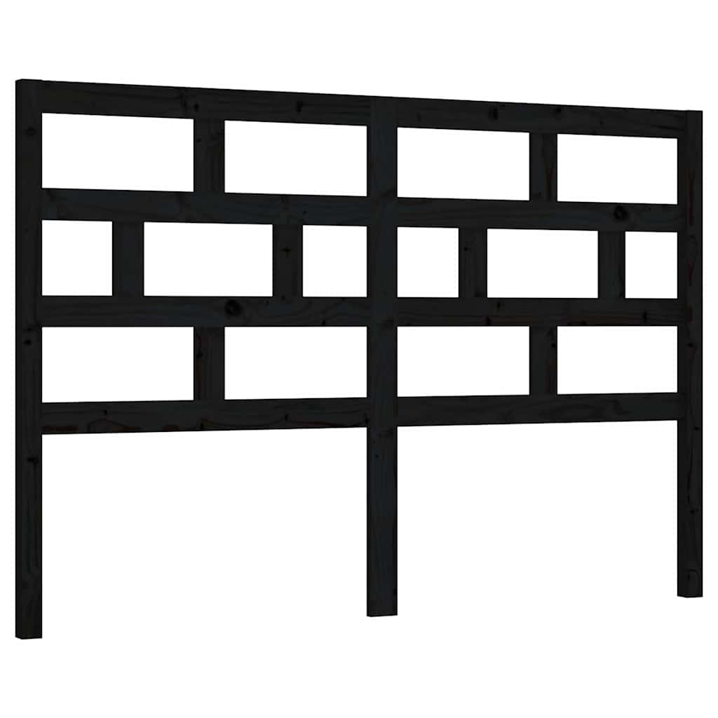 Vidaxl hoofdbord 146x4x100 cm massief grenenhout zwart