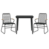 Vidaxl 3-delige tuinset pvc-rattan zwart