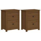 Vidaxl nachtkastjes 2 st 50x35x61,5 cm massief grenenhout honingbruin