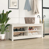 Vidaxl Shoes Bank 110x38x45,5 cm Solid Pine White