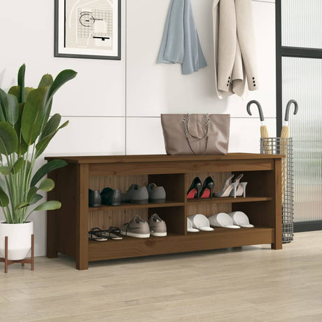 Vidaxl Shoes Bank 110x38x45,5 cm Solid Pine Honey Brown