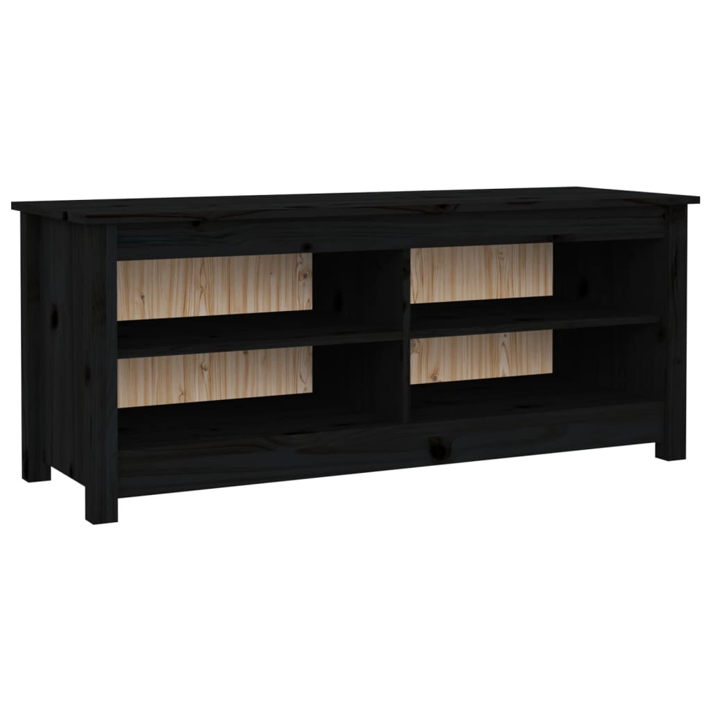 Vidaxl sko sofa 110x38x45,5 cm Solid fyrretræ sort