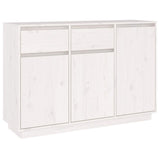 Vidaxl dressoir 110x34x75 cm massief grenenhout wit