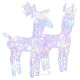 Vidaxl Christmas Animals 2 St 80 LEDS Akryl Multi -Folored