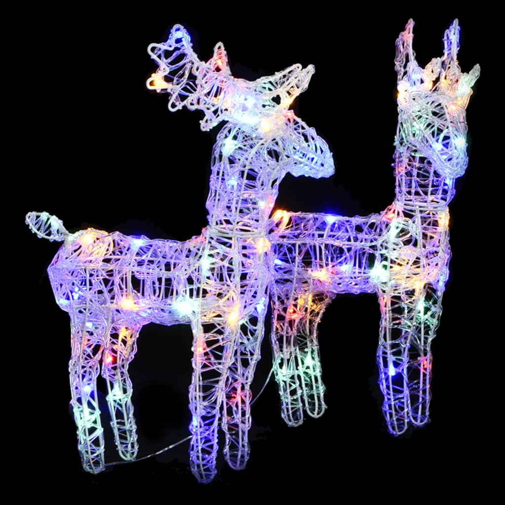 Vidaxl Christmas Animals 2 St 80 LEDS Akryl Multi -Folored