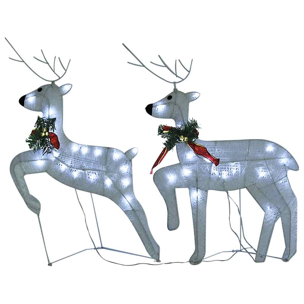 Vidaxl Christmas Animals 2 St 40 LEDS HVID