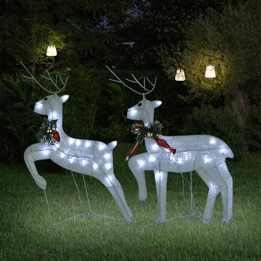 Vidaxl Christmas Animals 2 St 40 LEDS HVID