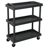 Vidaxl Tool Trolley 3-lags 75x37.5x92 cm polypropen sort