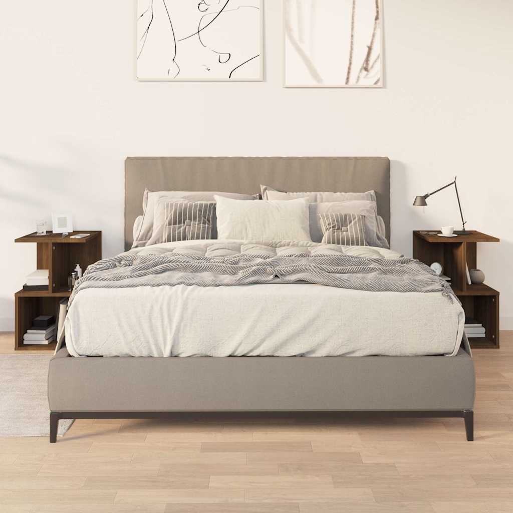 Vidaxl nachtkastjes 2 st 35x35x55 cm bewerkt hout bruin eikenkleur