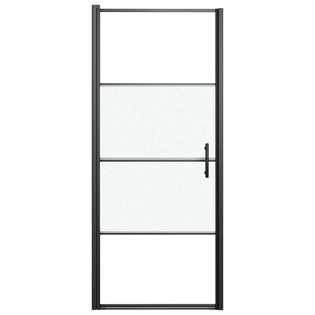 Vidaxl brusedør halvt -Mat 91x195 cm hærdet glas sort