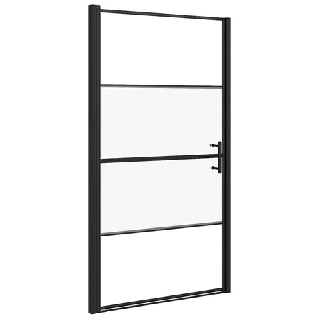 Vidaxl brusedør halvt -Mat 100x178 cm hærdet glas sort