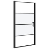 Vidaxl brusedør halvt -Mat 100x178 cm hærdet glas sort