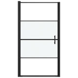 Vidaxl brusedør halvt -Mat 100x178 cm hærdet glas sort