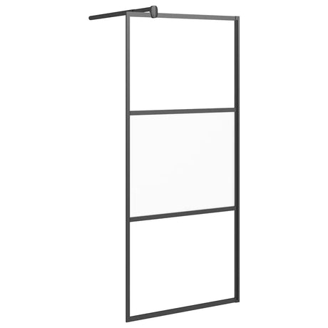 Vidaxx brusekabine 90x195 cm semi-mat ESG glas sort