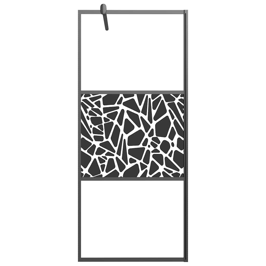 Vidaxx brusekabine med stenmotiv 90x195 cm ESG glas sort