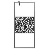 Vidaxx brusekabine med stenmotiv 90x195 cm ESG glas sort