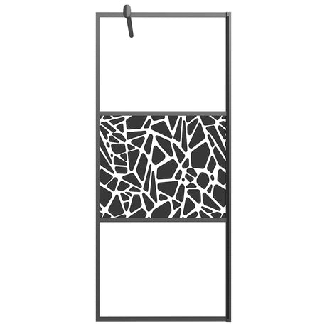 Vidaxx brusekabine med stenmotiv 90x195 cm ESG glas sort