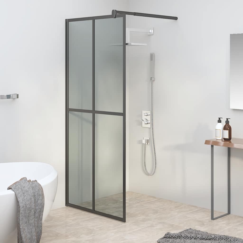 Vidaxl inloopdouchescherm 90x195 cm donker gehard glas