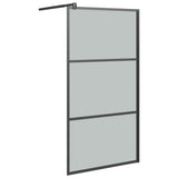 Vidaxl walk-in brusevæg 100x195 cm mørk esg glas sort
