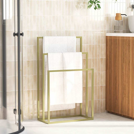 Vidaxl håndklæde rack løsrevet 48x24x79 cm jern guldfarvet