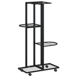 Vidaxl Flower Stand med hjul 4-lag 44x23x80 cm Iron Black