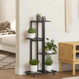 Vidaxl Flower Stand med hjul 4-lag 44x23x80 cm Iron Black