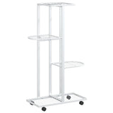 Vidaxl Flower Standard med hjul 4-lag 44x23x80 cm jernhvid