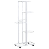 Vidaxl Flower Standard med hjul 5-lag 44x23x100 cm jernhvid