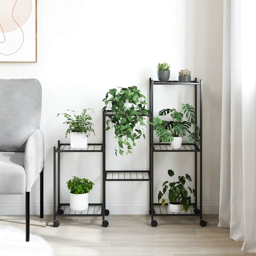 Vidaxl Flower Standard med hjul 83x25x83,5 cm Iron Black