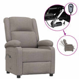 Vidaxl fauteuil verstelbaar elektrisch stof taupe