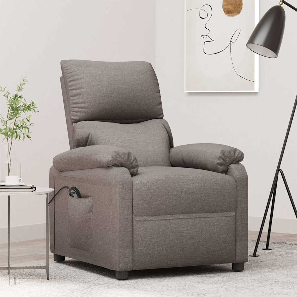 Vidaxl fauteuil verstelbaar elektrisch stof taupe