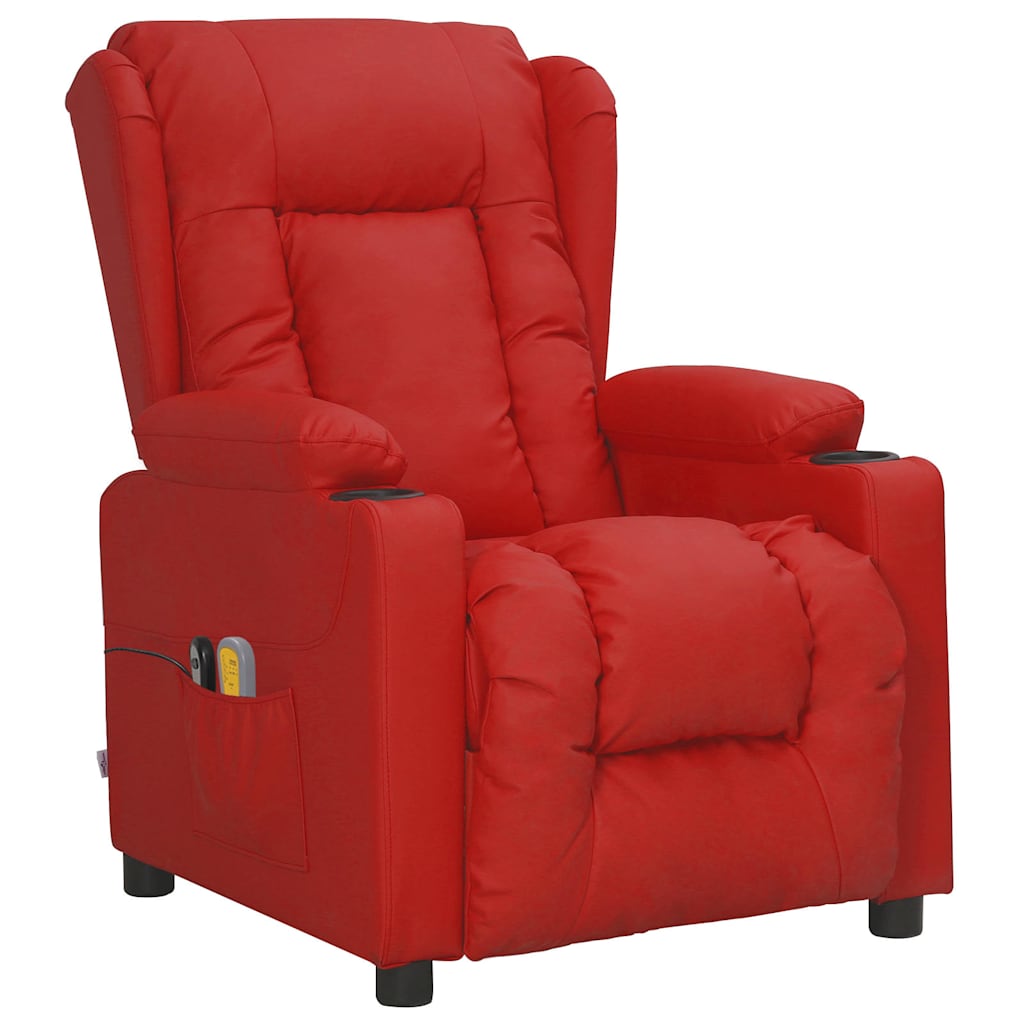 Vidaxl massagestoel elektrisch kunstleer wijnrood