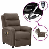 Vidaxl massagestoel elektrisch stof taupe