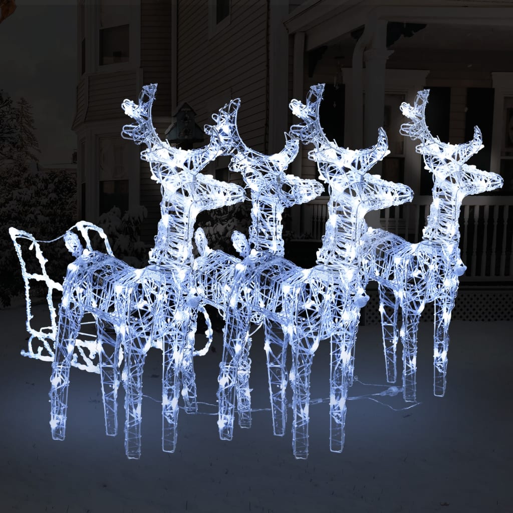 Vidaxl juledekorationer Reindeer og Slee 240 LEDS Akryl