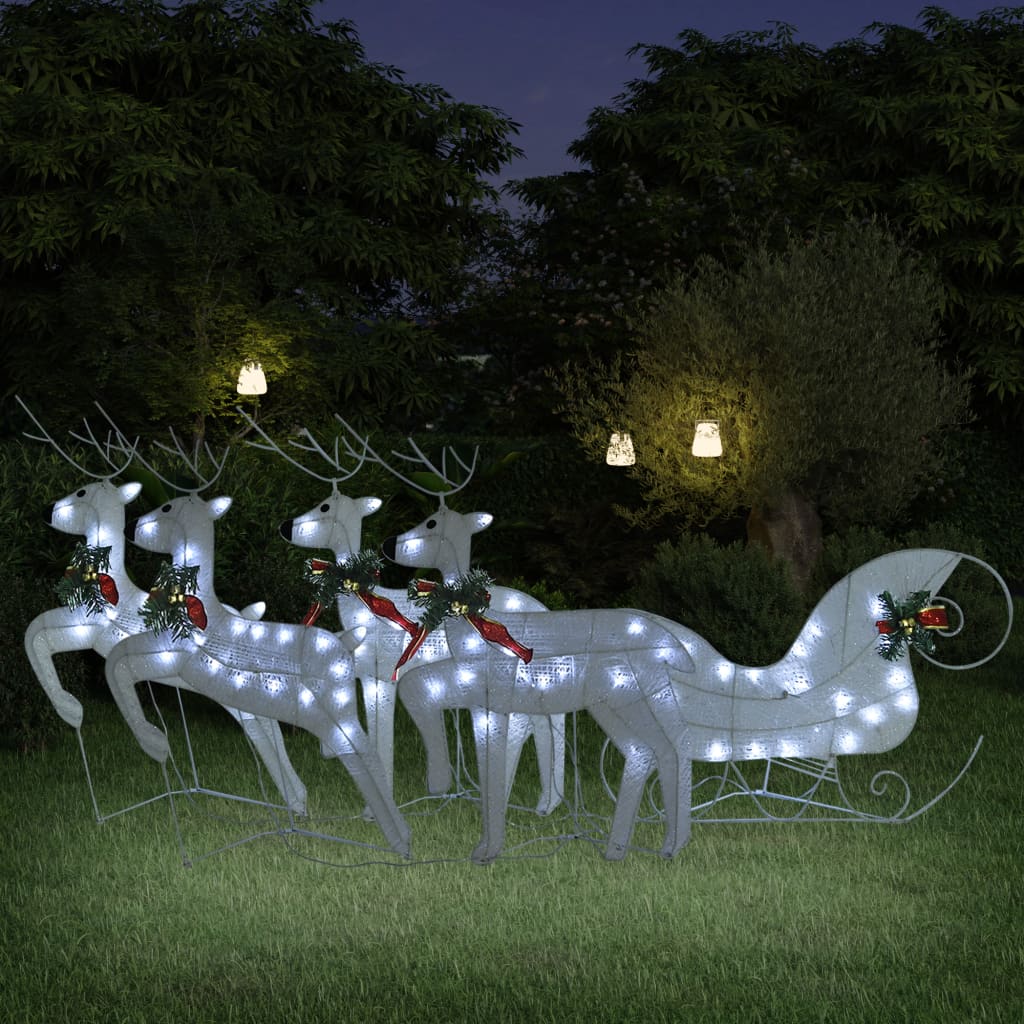 Vidaxl Buitenkerstontiering Reindeer og Slee 100 LEDS White
