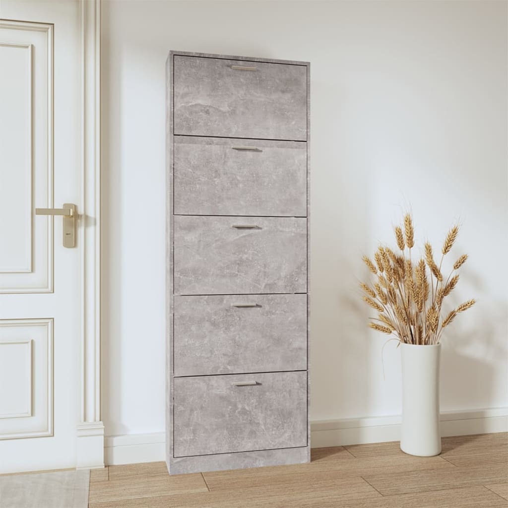 Vidaxl Shoe Cabinet 59x17x169 cm behandlet træbetonpris