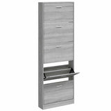Vidaxl Shoe Cabinet 59x17x169 cm Property Wood Grey Sonoma Oak Color