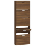 Vidaxl Shoe Cabinet 59x17x169 cm Property Wood Brown Oak Color