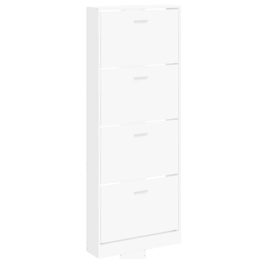 Vidaxl Shoe Cabinet 59x17x150 cm Forarbejdet træhvide