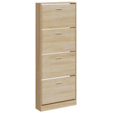 Vidaxl Shoe Cabinet 59x17x150 cm forarbejdet træ eg farvet