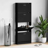 Vidaxl Shoe Cabinet 59x17x150 cm Property Wood Black