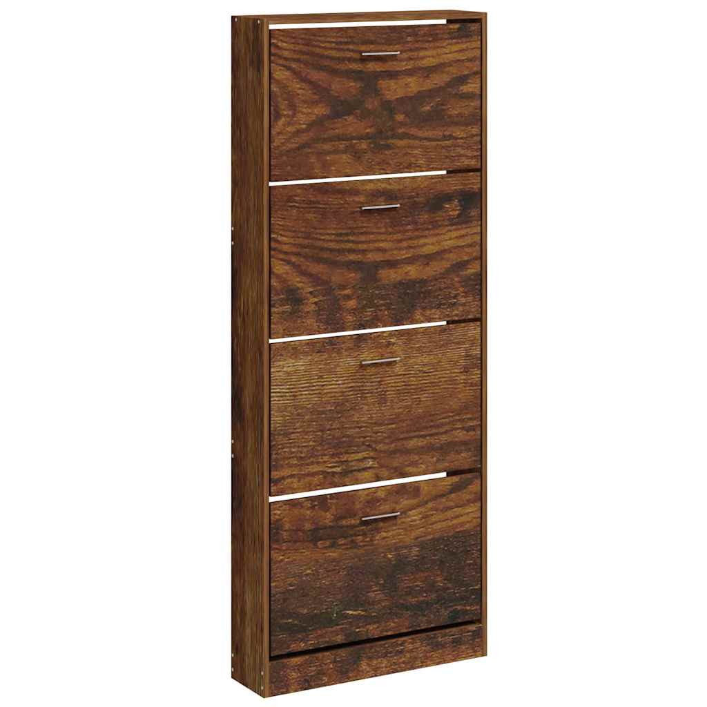 Vidaxl Shoe Cabinet 59x17x150 cm Property Wood Røget eg Farvet