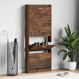 Vidaxl Shoe Cabinet 59x17x150 cm Property Wood Røget eg Farvet
